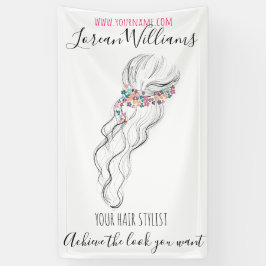 Chic boho Wildblume Hochzeitshaar Stylist Banner