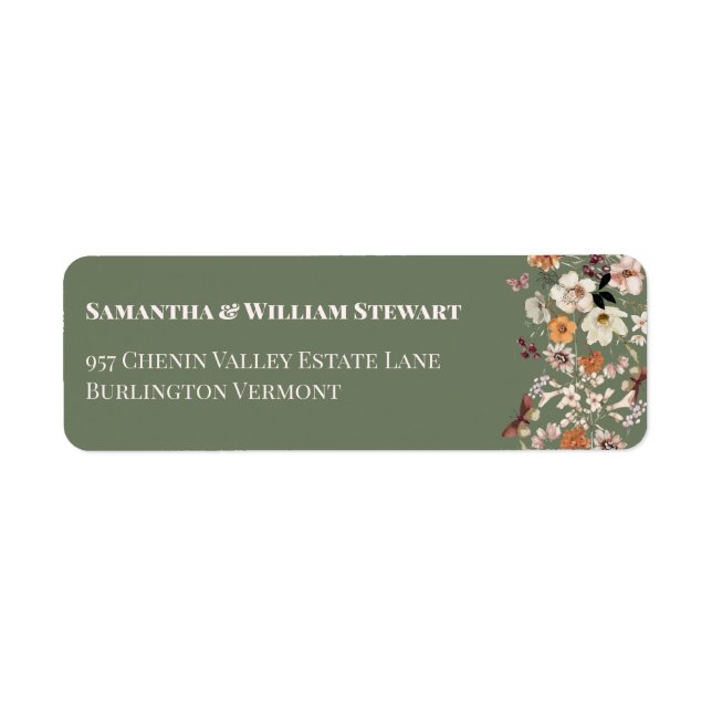 Chic Boho Wildblume Rustic Sage Green Wedding (Vorne)