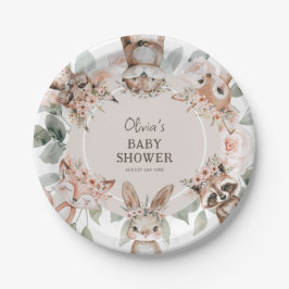 Chic Boho Woodland Animals Baby Dusche Pappteller