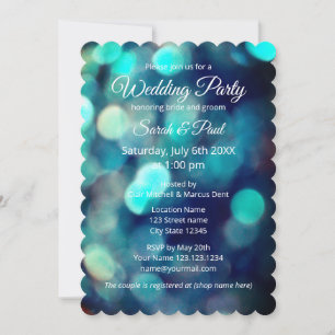 Chic Bokeh Lichteffekt mit Paare Hochzeit Party Einladung