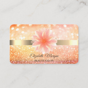 Chic Bokeh Lotusblumen Yoga Reiki Visitenkarte