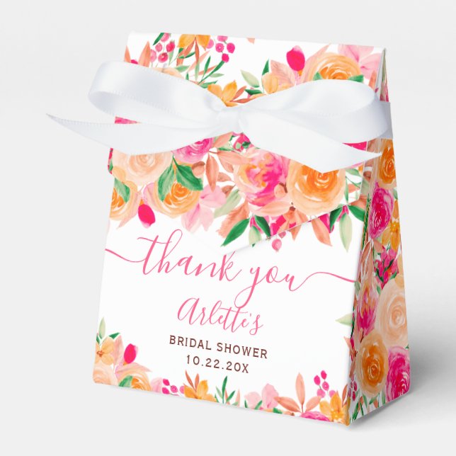 Chic Bold Fall florfarbenes Brautparty Geschenkschachtel (Vorderseite)