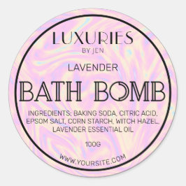 Chic Bold Modern Holographic Bath Bomb Wellness-Ce Runder Aufkleber