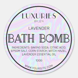 Chic Bold Modern Holographic Bath Bomb Wellness-Ce Runder Aufkleber
