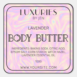 Chic Bold Modern Holographic Body Butter Wellness- Quadratischer Aufkleber