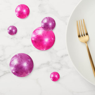 Chic Bold Pink Glitzer Retro Disco Balls Hochzeit Konfetti