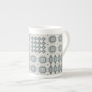 Chic Bone China Tasse: Welsh Tapestry Pattern, Gra Prozellantasse
