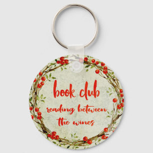 Chic Book Club Watercolor Lesen Sie WIne Schlüsselanhänger