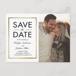 Chic Border Editable Color Save the Date Postcard Postkarte
