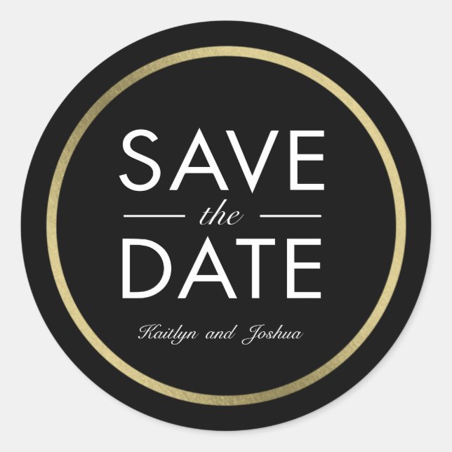 Chic Border Wedding Save the Date Sticker (Vorderseite)