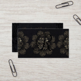 Chic Botanic Ornamental Gold und Premium Black Visitenkarte