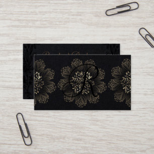 Chic Botanic Ornamental Gold und Premium Black Visitenkarte