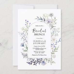 Chic Botanic Watercolor Wildblume Bridal Brunch Einladung