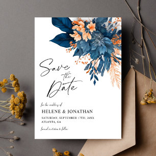 Chic Botanical Floral Moderne Elegante Hochzeit Save The Date