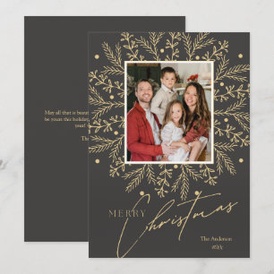 Chic Botanical Frame Foto und Frohe Weihnachten