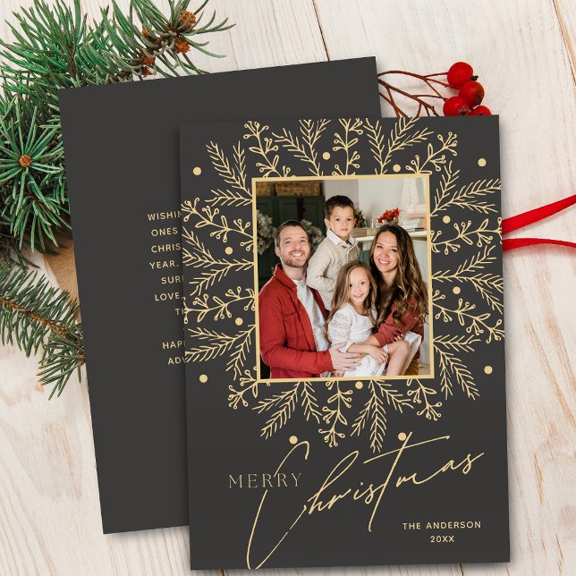 Chic Botanical Frame Foto und Frohe Weihnachten (Von Creator hochgeladen)