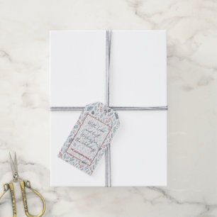 Chic Botanical Holly Berry Floral Muster Geschenkanhänger