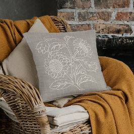 Chic Botanical Ivory Sonnenblumen Kunst, Dichtung Kissen