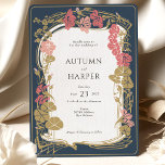 Chic Botanical Navy and Blush Wedding Einladung<br><div class="desc">Eine raffinierte und stilvolle Hochzeitseinladung, perfekt für das Paar, das die Mischung von klassisch und zeitgenössisch schätzt. Diese Einladungskarte ist mit einem marineblau-blauen Hintergrund geschmückt, der eine tiefe, ruhige Eleganz ausstrahlt. An den Rändern hängen botanische Illustrationen in Rosa-, Gold- und Elfenbeintönen, die den Charme der Natur in Touch bringen. Die...</div>