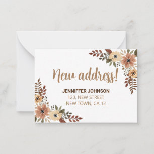 Chic Botanical New Address Announccard Mitteilungskarte