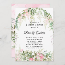 Chic Botanical Pink Wisteria Polterabend Einladung