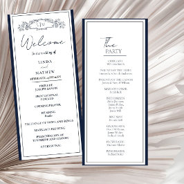 Chic Botanical Wappen Wedding Program Card Einladung
