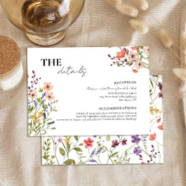 Chic Botanical Whimsical Wild Blume Wedding Begleitkarte