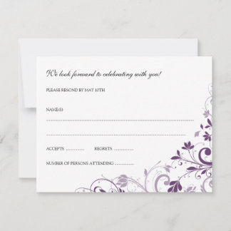 Chic Bouquet (Pflaume) RSVP Postkarte