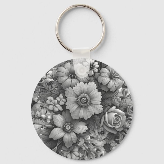 Chic Bouquet von Blume Schlüsselanhänger (Vorderseite)