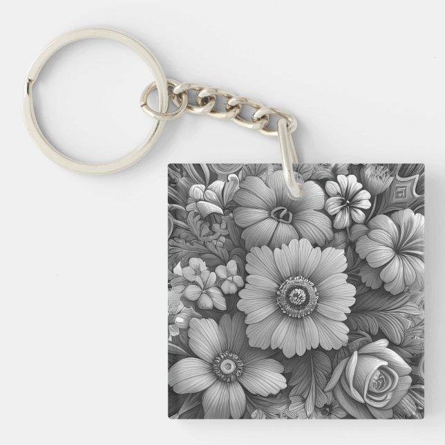 Chic Bouquet von Blume Schlüsselanhänger (Vorderseite)
