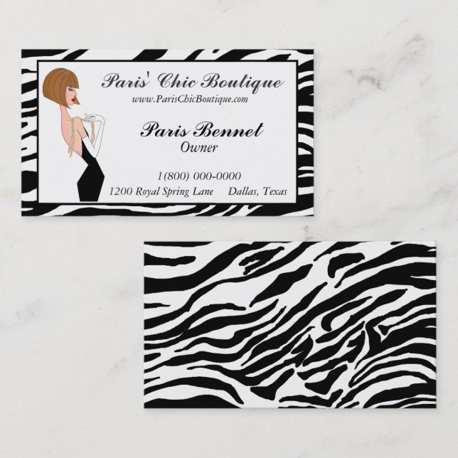 Chic Boutique Business Cards Visitenkarte (Vorne/Hinten)