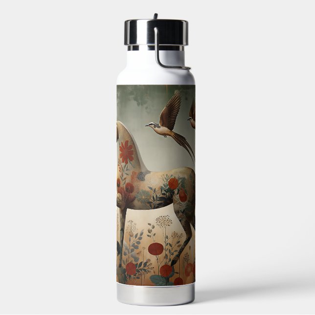 "chic Boutique Equestrian Floral Pferd"  Trinkflasche (Links)