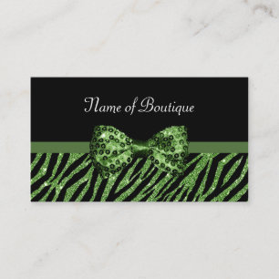 Chic Boutique Green Zebra IMITATS Glitz Bow Visitenkarte