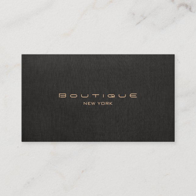Chic Boutique Imitate Black Linen Business Card Visitenkarte (Vorderseite)