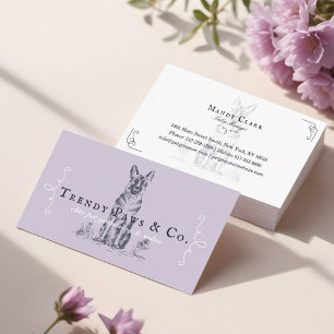 Chic Boutique Style Pet Salon German Shepherd Dog Visitenkarte