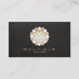 Chic Boutique White Lotus Blume Imitate Schwarze L Visitenkarte