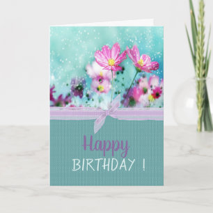 Chic Bow Blume Meadow Birthday Karte