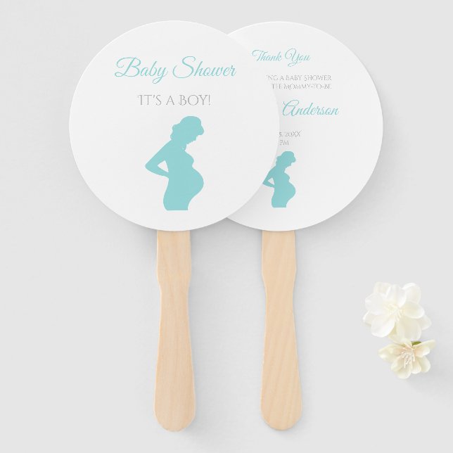 Chic Boy Baby Dusche Schwangere Frau Baby Bump Fächer (Vorne und Hinten)