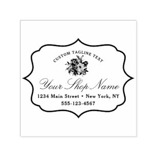 Chic Bracket Frame und elegantes Skript blühen Permastempel