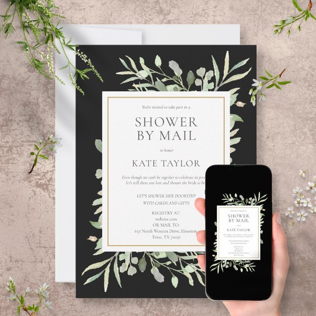 Chic Brautparty by Mail Greenery Blätter Einladung (Von Creator hochgeladen)