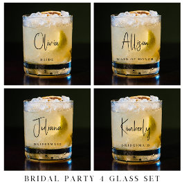 Chic Brautparty Script Monogram Wedding Whiskyglas