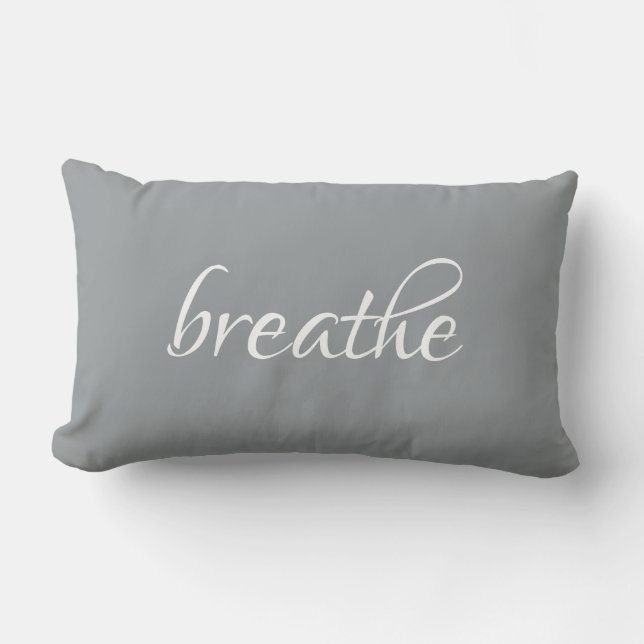 Chic Breathe Gray Lumbar Pillow Lendenkissen (Vorderseite)