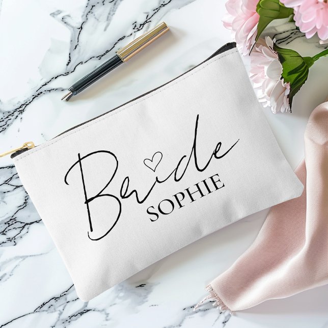 Chic Bridal Prep Pouch | Personalisiert mit Name Zubehörtasche (Von Creator hochgeladen)