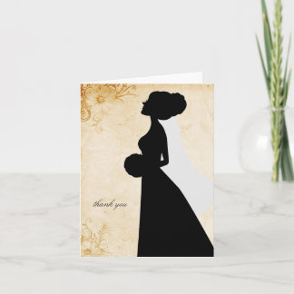 Chic Bridal Silhouette Dankeschön Dankeskarte