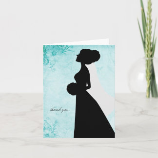 Chic Bridal Silhouette Dankeschön Dankeskarte