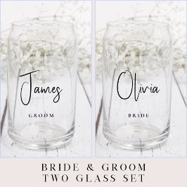 Chic Bride Groom Script Wedding Dosenglas