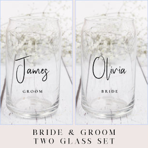 Chic Bride Groom Script Wedding Dosenglas