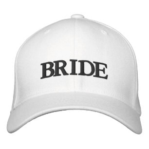 Chic Bride Schwarzer Text weiß Bestickte Baseballkappe
