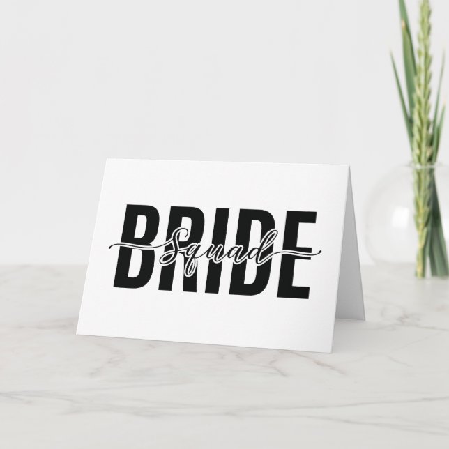 Chic Bride Squad Junggesellinnenabschied Karte (Vorderseite)
