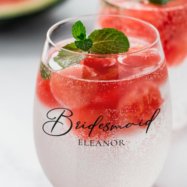 Chic Bridesmaid individuell anpassbare zweiseitige Weinglas Ohne Stiel (Von Creator hochgeladen)